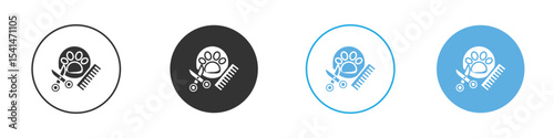 Pet grooming icon Logo Template Design set