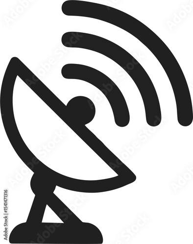 Wifi Logo - Satellite dish broadcasting curved waves
