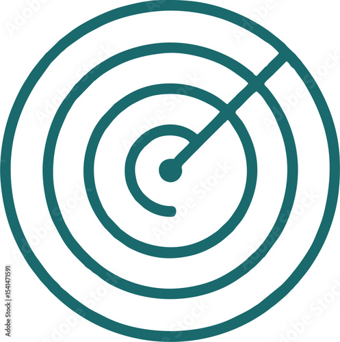 Wifi Logo - Teal radar displaying range with centered indicator