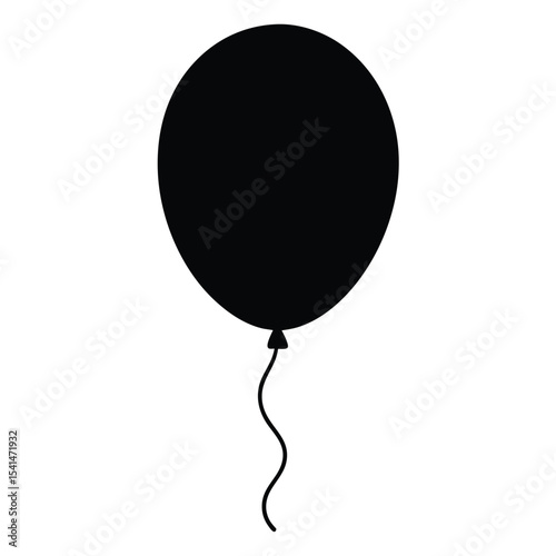 Simple Black Balloon Silhouette A Vector Graphic Illustration