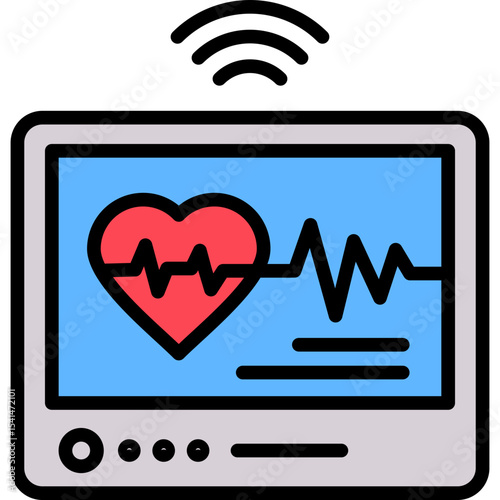 Heart Rate Sensor lineal color icon