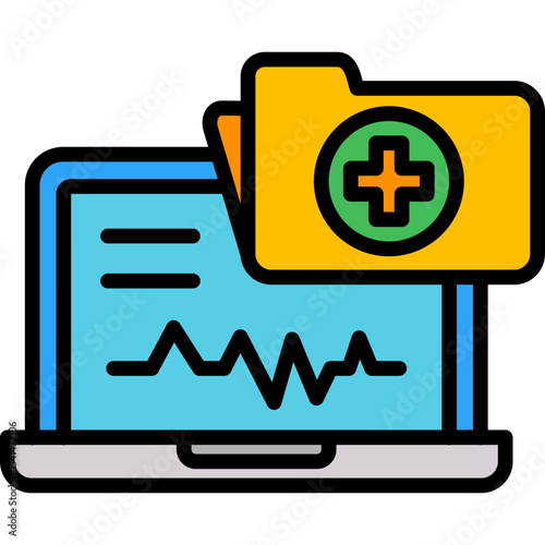 Electronic Medical lineal color icon