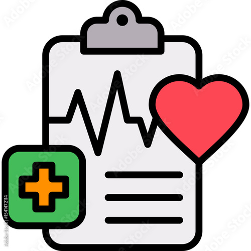 Health Data Analytics lineal color icon