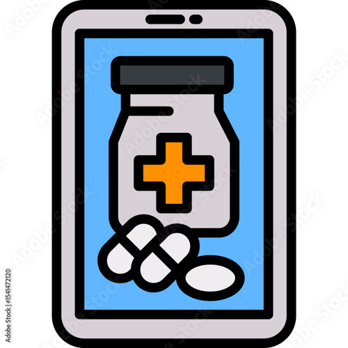 Mobile Pharmacy lineal color icon