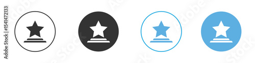 Podium star icon Logo Template Design set