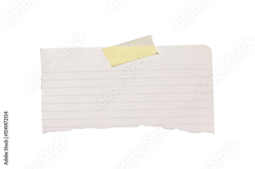 blank lined paper with tape isolated on transparent background,note paper message office business tag sign