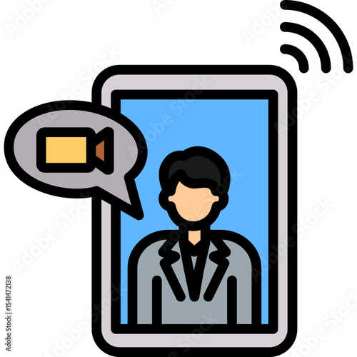 Video Health lineal color icon