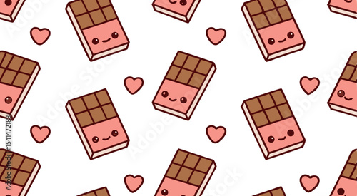 Cute doodle chocolate seamless pattern background vector design