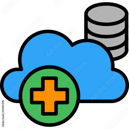 Medical Cloud Storage lineal color icon