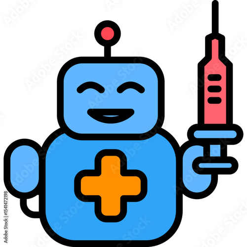 Medical Ai lineal color icon