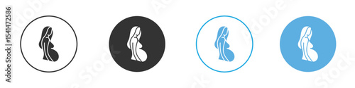 Pregnant woman icon Logo Template Design set