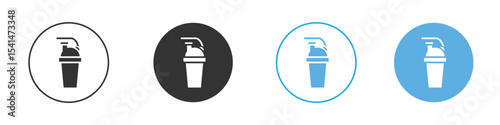 Protein shake icon Logo Template Design set