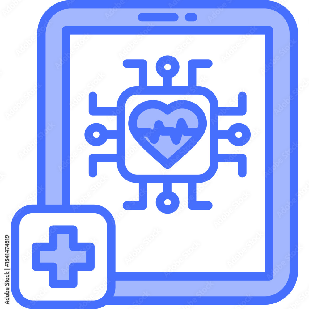 Obraz premium Ai Diagnosis solid icon