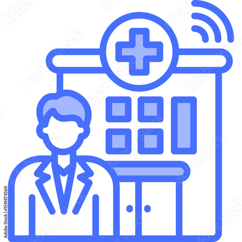 Virtual Hospital solid icon