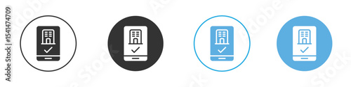 Reservation smartphone icon Logo Template Design set