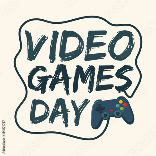 video game day. Joysticks gamepad controller