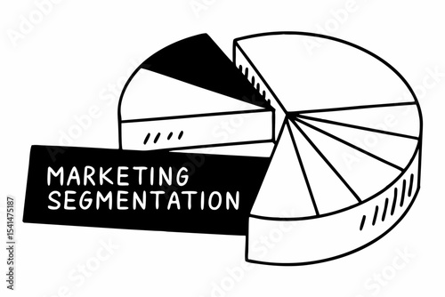 Marketing segmentation pie chart illustration