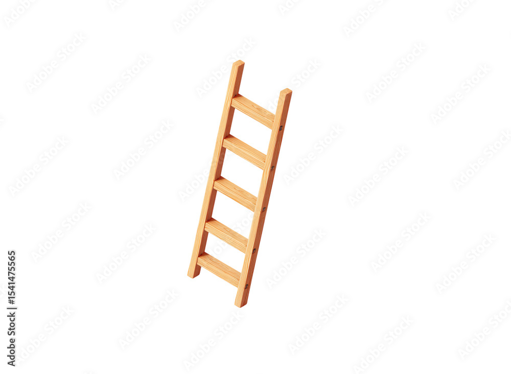 Wooden ladder on a white background, isometricn isolated on a transparent background in PNG format. Wooden ladder on a white background, isometricn isolated on a transparent background in PNG format.