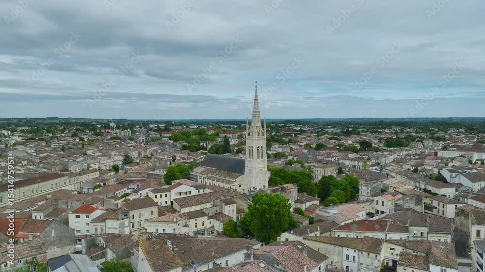 Libourne from a drone, Gironde, Nouvelle-Aquitaine, Saint-Emilion and Pomerol, Southwestern France, Europe Libourne from a drone, Gironde, Nouvelle-Aquitaine, Saint-Emilion and Pomerol, Southwestern France, Europe
