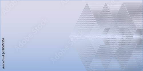 Modern hexagon lines on light mesh blue an pink background. Geometric stripe line art design for poster, brochure, cover, website, header, web banner, presentation abstract modern simple