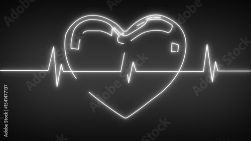 Heartbeat Emblem: A vibrant, stylized heart radiates health and vitality, with a dynamic heartbeat line intertwined, offering a vivid symbol of well-being and a healthy lifestyle.