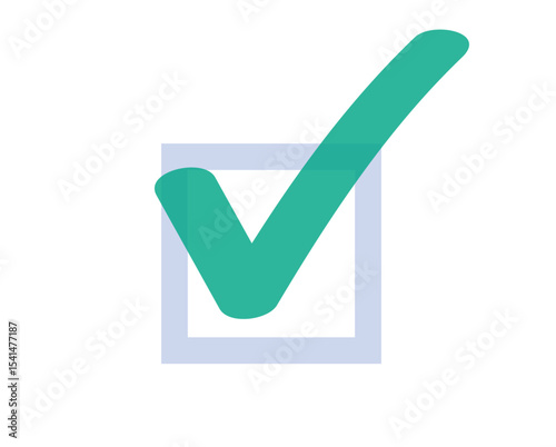 Green check mark icon isolated vector graphic illustration, checkmark checkbox sign symbol image clip art