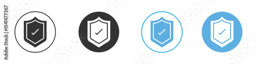 Shield check icon Logo Template Design set