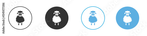 Sheep icon Logo Template Design set