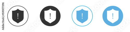 Shield exclamation icon Logo Template Design set