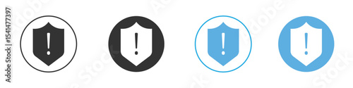 Shield exclamation icon Logo Template Design set