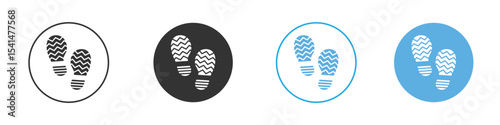 Shoe print icon Logo Template Design set