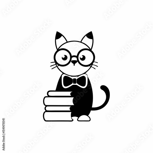 cat with book