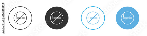 Smoking ban icon Logo Template Design set