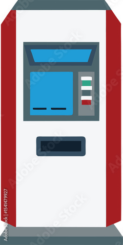 Flat ATM machine vector icon	