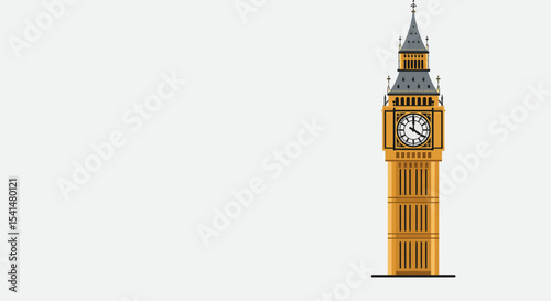 A detailed illustration of the iconic Big Ben clock tower, standing tall.