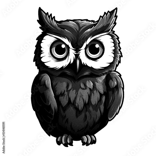Majestic owl portrait, high detailed sketch art