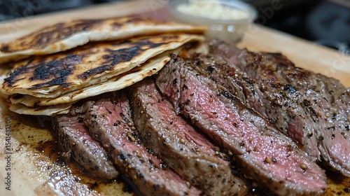 Mexican sirloin tip steak carne asada mulitas quesadillas