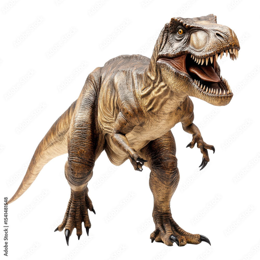Large dinosaur is standing on a white background Large dinosaur is standing on a white background