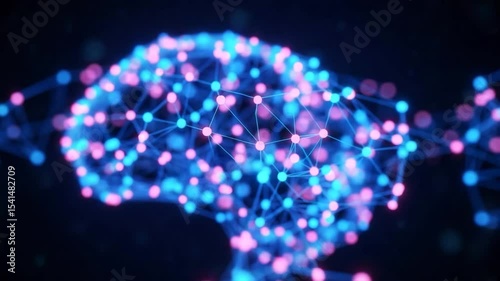 Neural networks artificial intelligence visualized in digital art