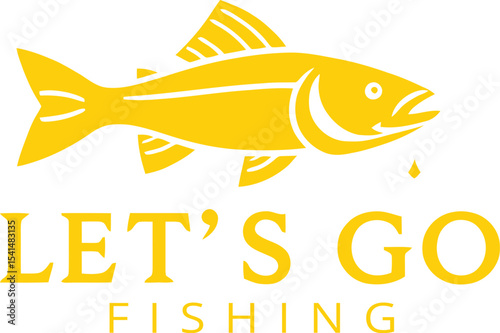 lets go fishing typography T-shirt design 