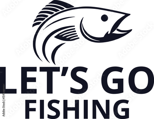 lets go fishing typography T-shirt design 