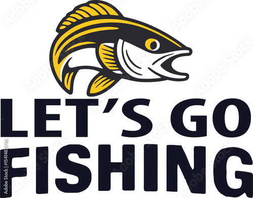 lets go fishing typography T-shirt design 