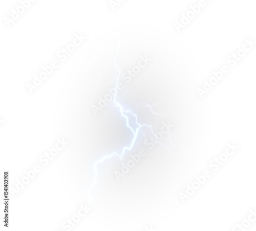 Electric lightning strike. Powerful thunderbolt overlay with storm clouds, flash energy, and dark sky. Abstract nature background for weather, night, or electricity effect.