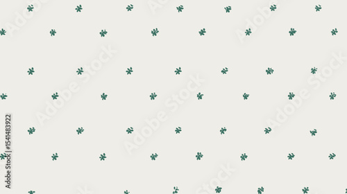 Repeating Plant Motifs Display Patterned Layout on Plain Surface Texture