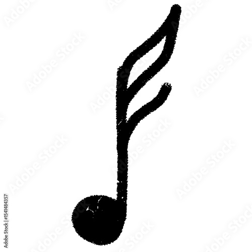 Single music note sketch vector