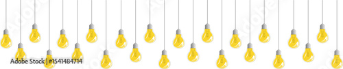 A hanging decoration in the form of a light bulb. Glowing bulbs hang down.