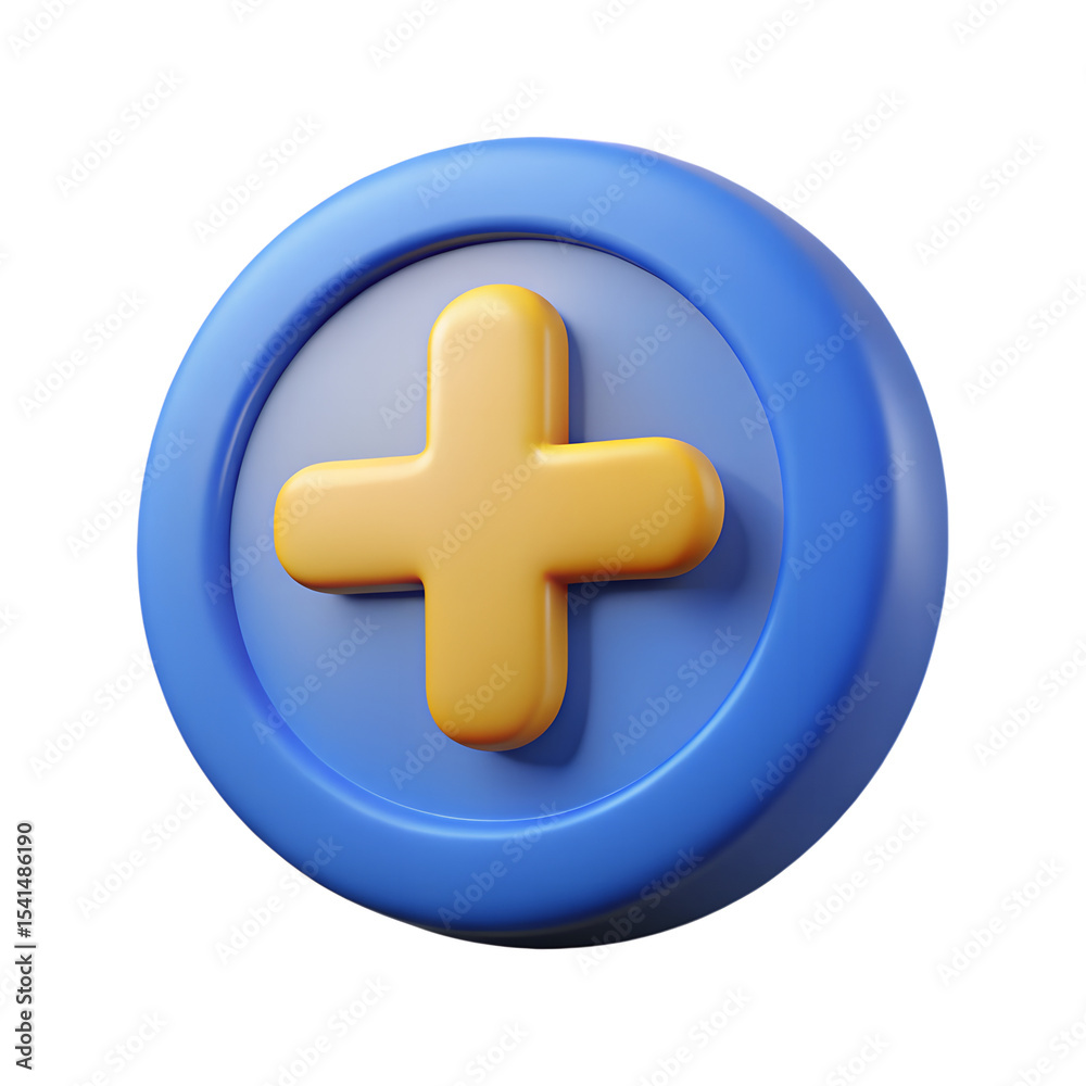 Obraz premium 3D Plus Add Icon
