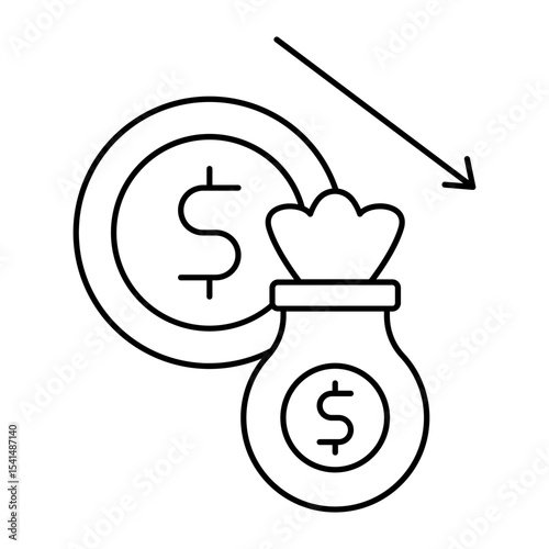 Losing Investment outline icon