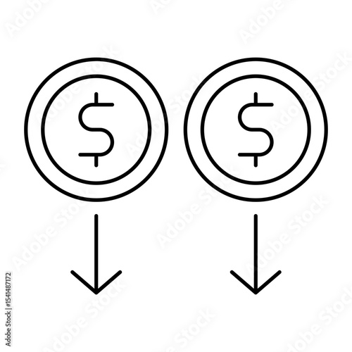 Dual Cost Down outline icon