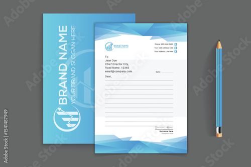 tow side corporate shape modern Gradient luxury Letterhead Design 